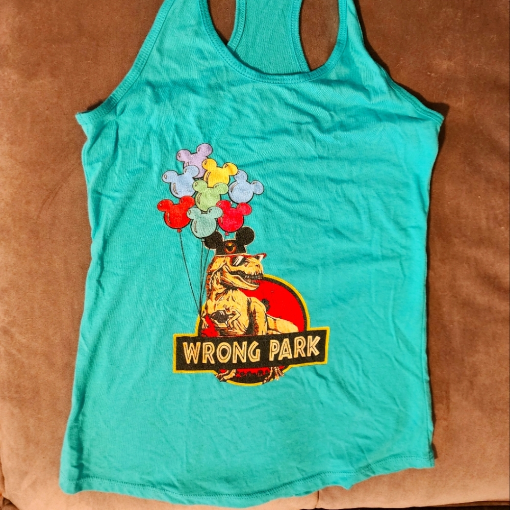 Disney Park Wrong Park Jurassic Park Mickey Mouse Universal Women's tank top S